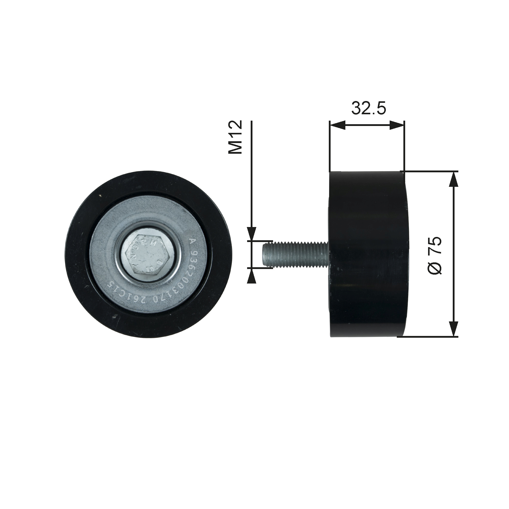 Gates T36741 Aux Belt Idler Pulley