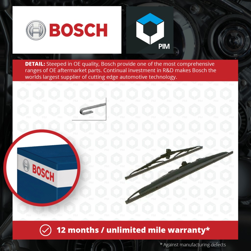 Bosch 2x Wiper Blades (Pair) Front SP22/16S 3397010287 [PM876354]