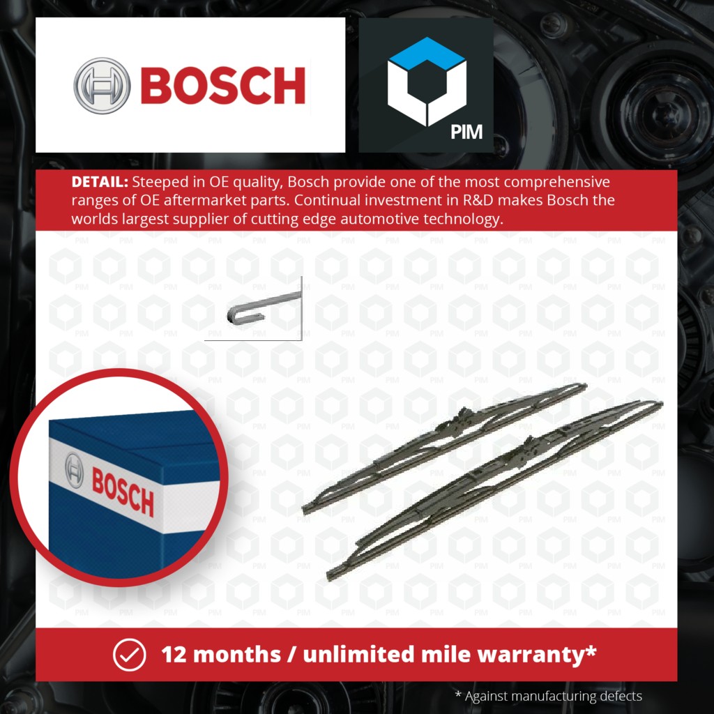 Bosch 2x Wiper Blades (Pair) Front SP21/18S 3397010281 [PM876349]