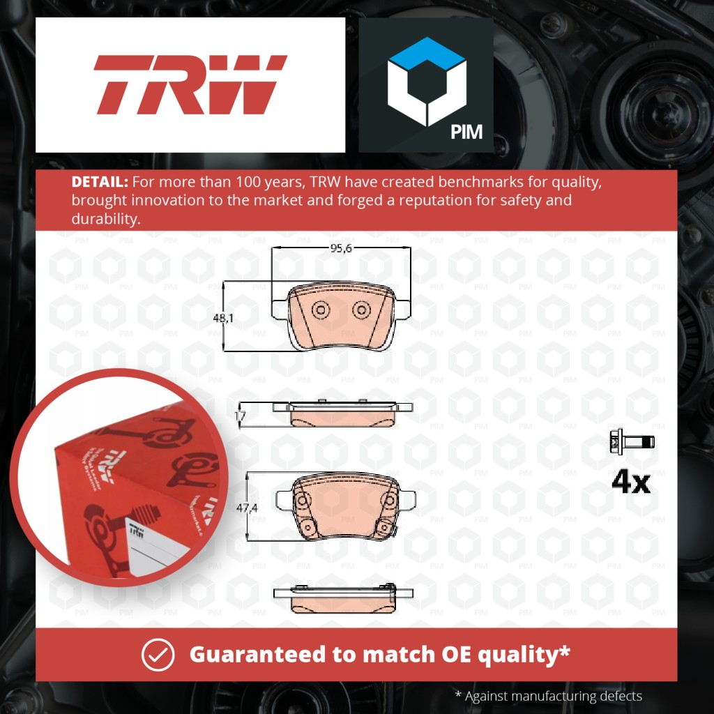 TRW Brake Pads Set Rear GDB2093 [PM875196]