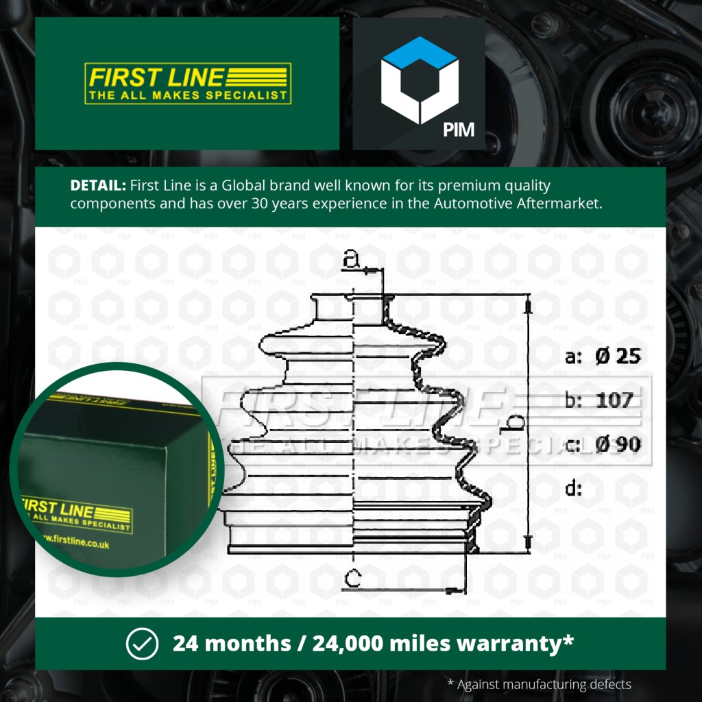 First Line CV Joint Boot Outer FCB6227R [PM874763]