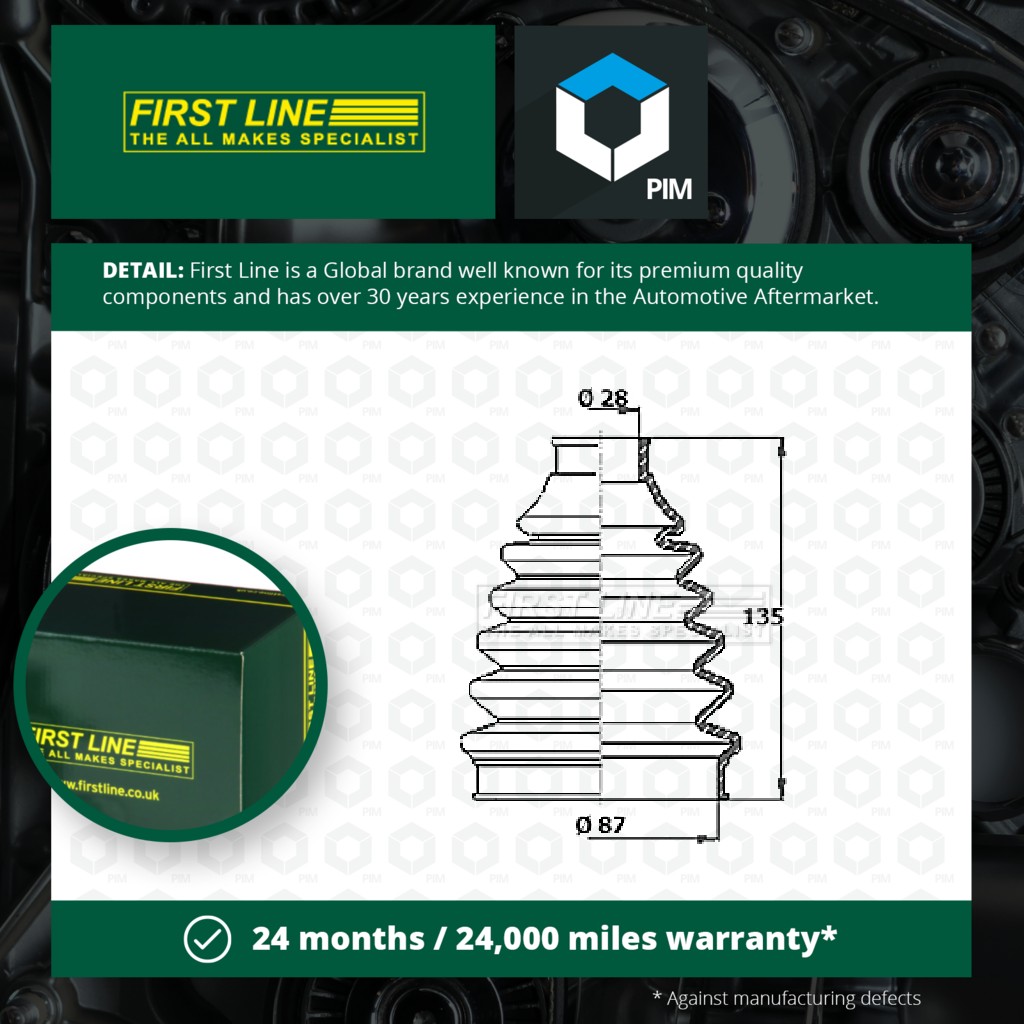 First Line CV Joint Boot Outer FCB2360R [PM874760]