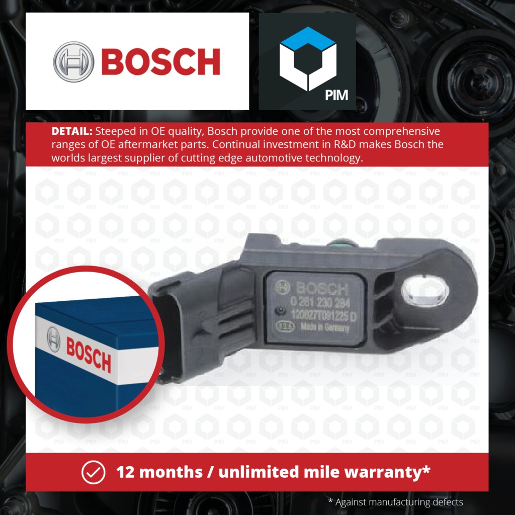 Bosch Boost Pressure Sensor 0261230284 [PM870304]