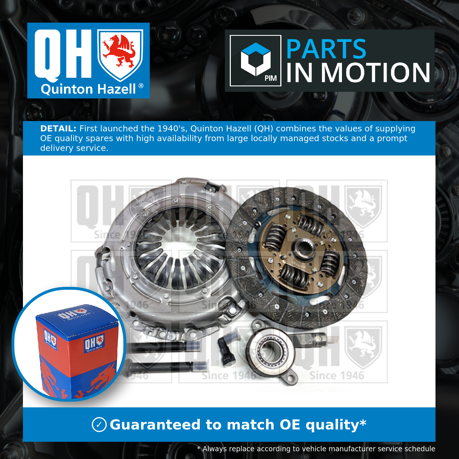 Quinton Hazell Clutch Kit 3pc (Cover+Plate+CSC) QKT4193AF [PM866868]