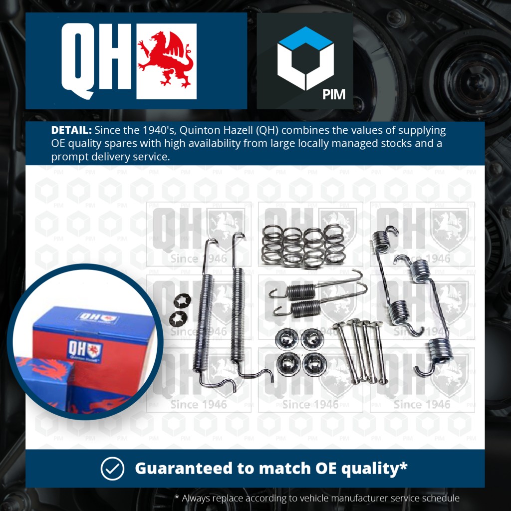 Quinton Hazell Brake Shoe Fitting Kit Rear BFK473 [PM863863]