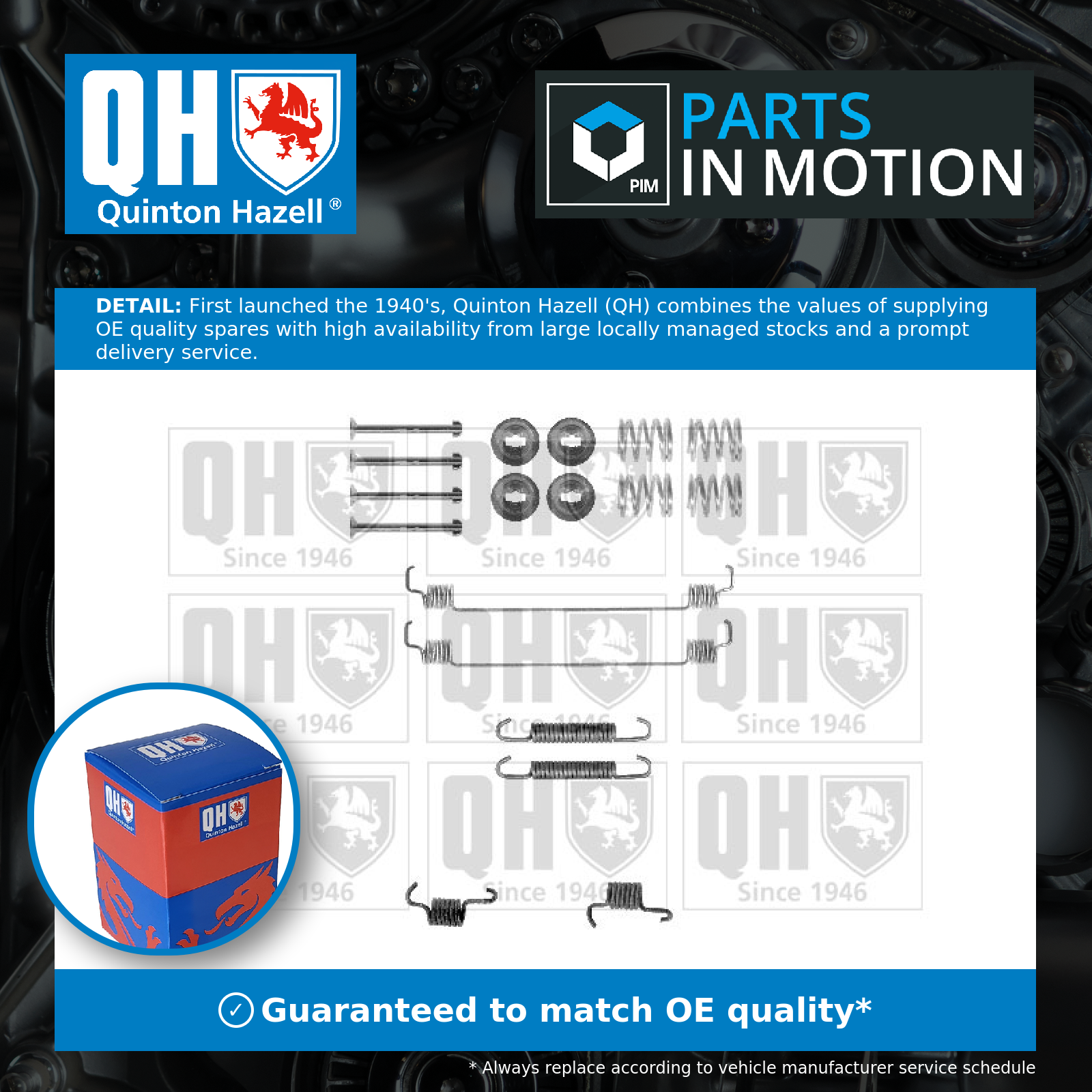 Quinton Hazell Brake Shoe Fitting Kit Rear BFK417 [PM863828]