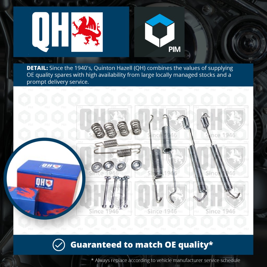 Quinton Hazell Brake Shoe Fitting Kit Rear BFK284 [PM863779]