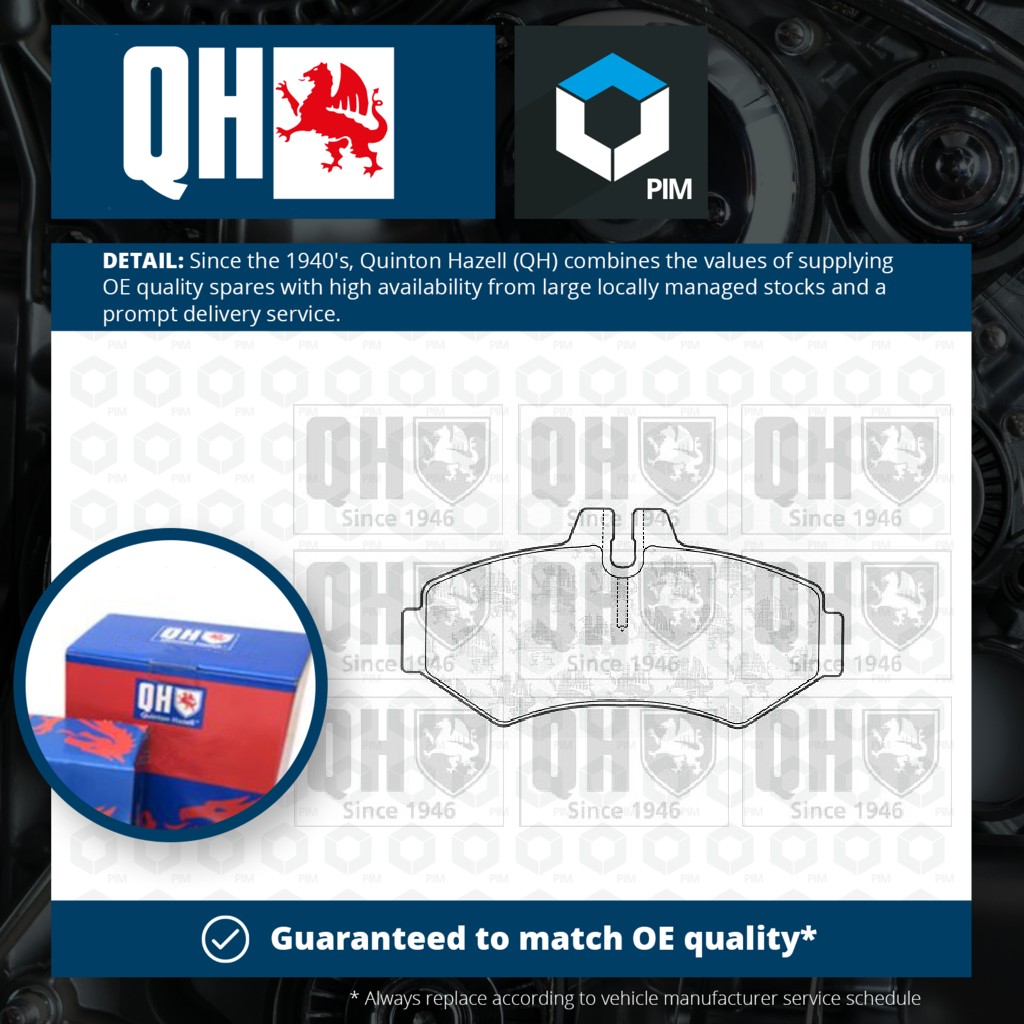 Quinton Hazell Brake Pads Set Rear BP1246 [PM861837]