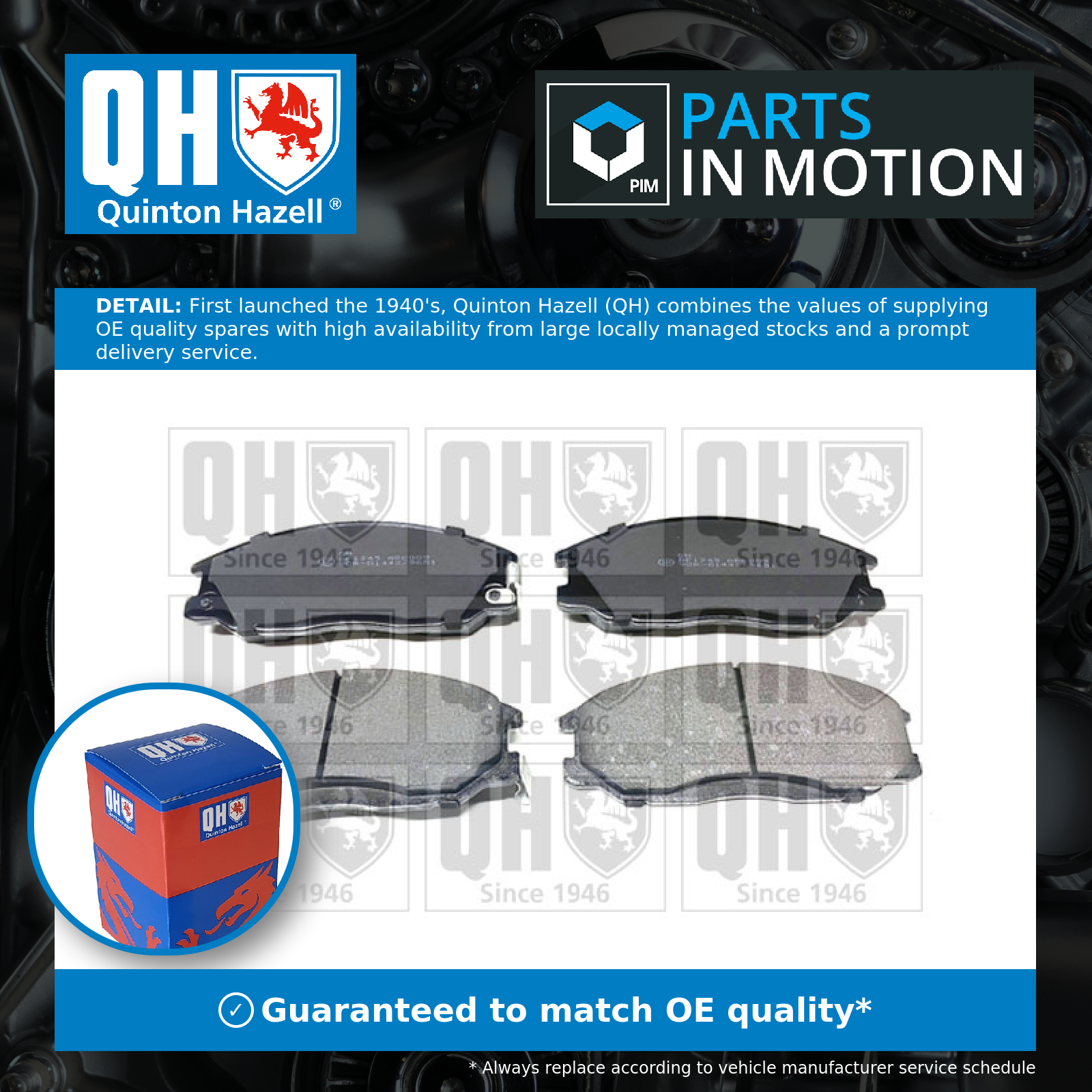Quinton Hazell Brake Pads Set Front BP1245 [PM861836]