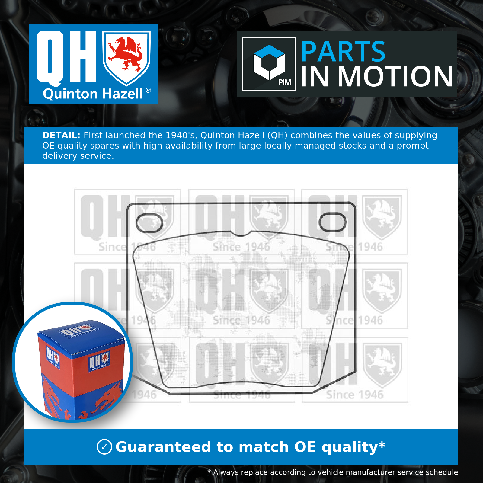 Quinton Hazell Brake Pads Set Front BP103 [PM861697]