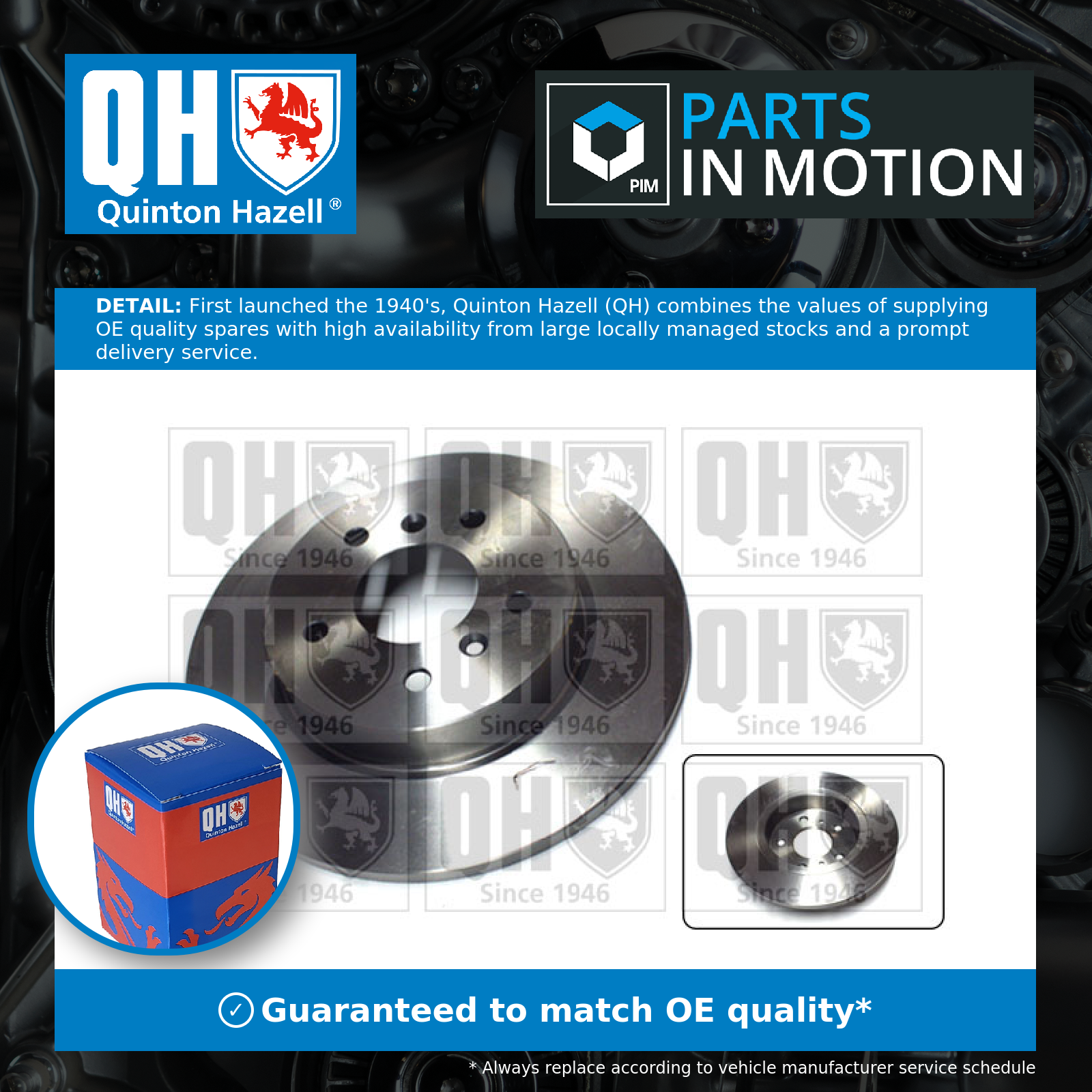 Quinton Hazell 2x Brake Discs Pair Solid Rear BDC6060 [PM861473]