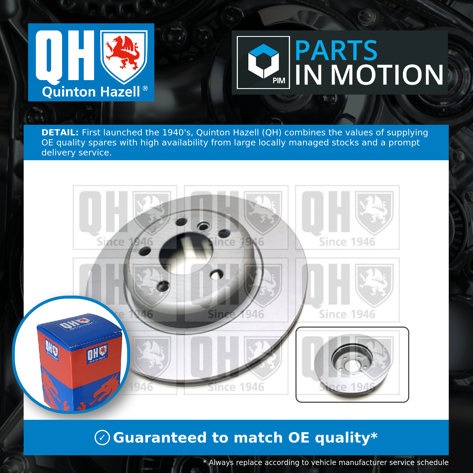 Quinton Hazell 2x Brake Discs Pair Vented Front BDC6005 [PM861435]