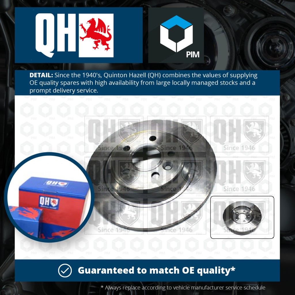 Quinton Hazell 2x Brake Discs Pair Solid Rear BDC5851 [PM861377]