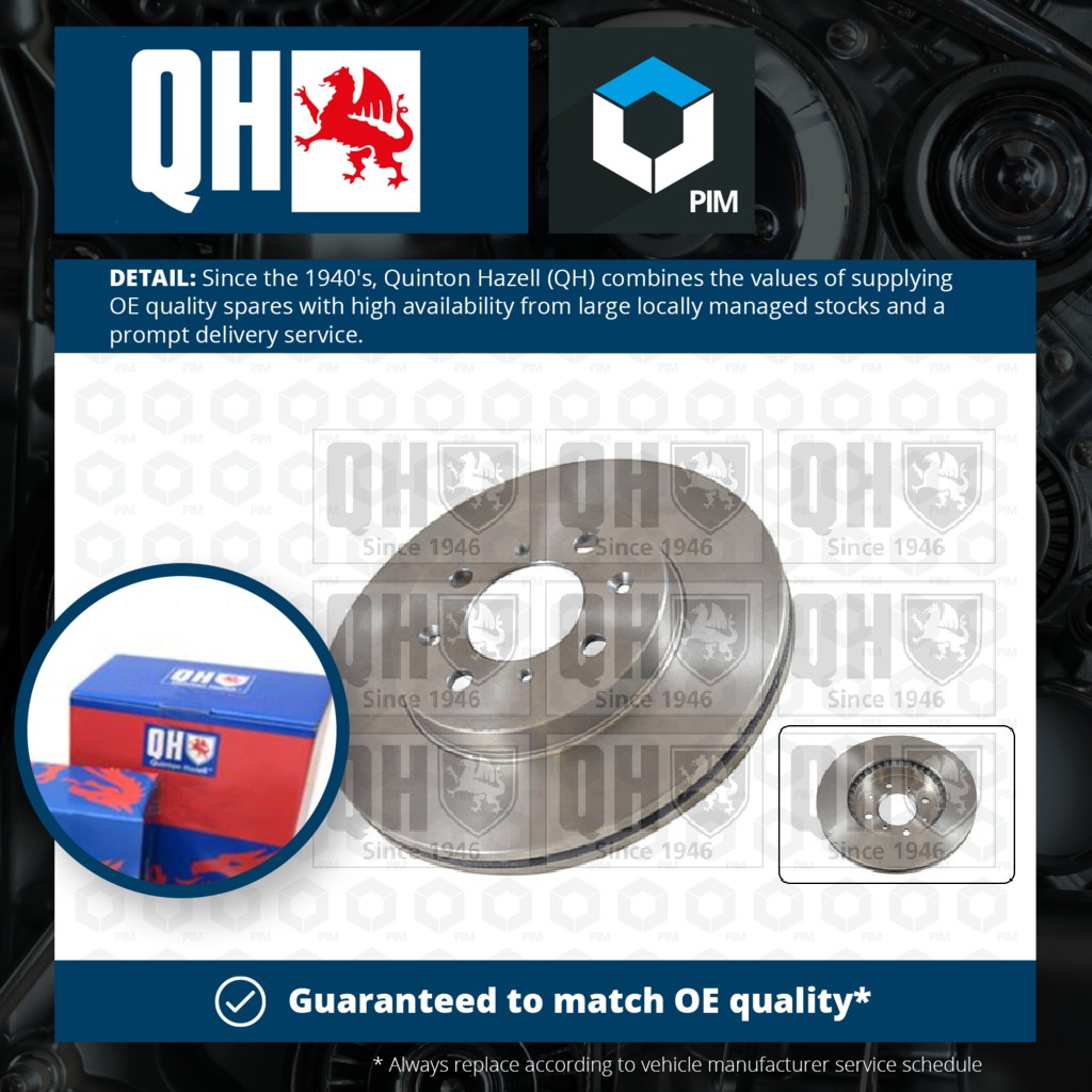 Quinton Hazell 2x Brake Discs Pair Vented Front BDC5680 [PM861282]
