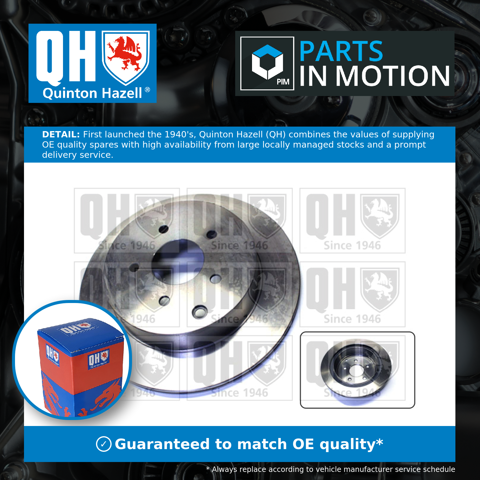 Quinton Hazell 2x Brake Discs Pair Vented Rear BDC5668 [PM861273]