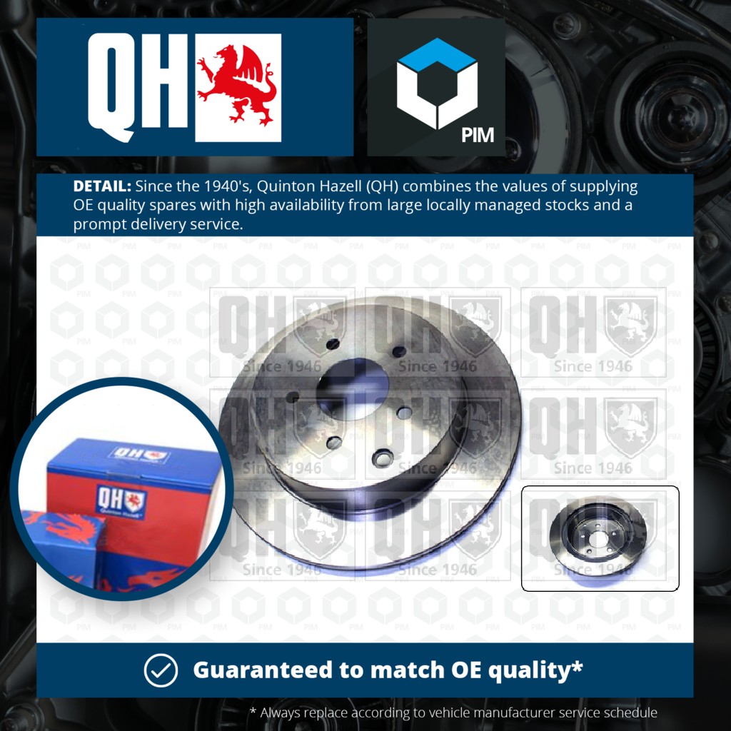 Quinton Hazell 2x Brake Discs Pair Vented Rear BDC5668 [PM861273]
