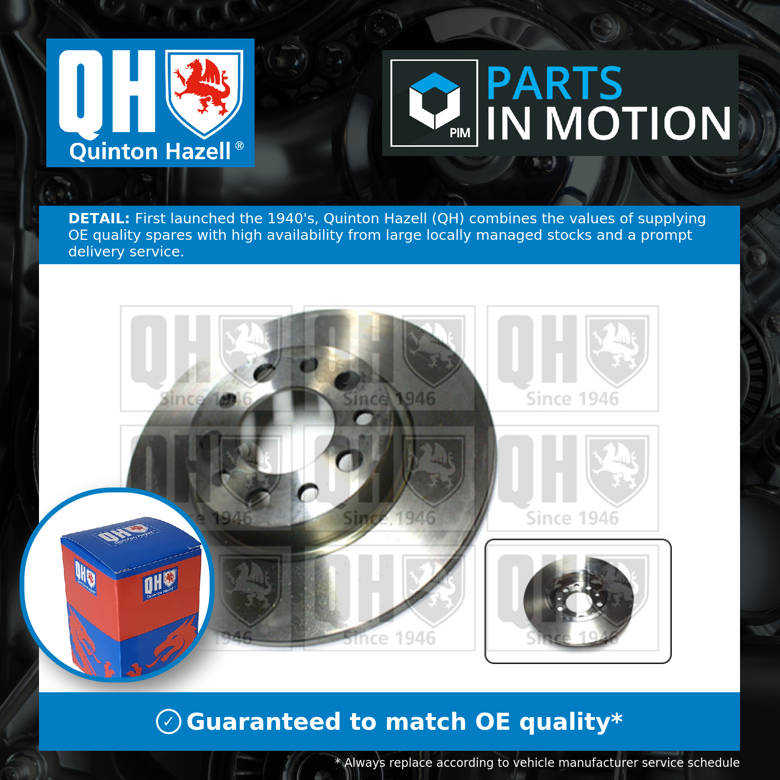 Quinton Hazell 2x Brake Discs Pair Solid Rear BDC5611 [PM861243]