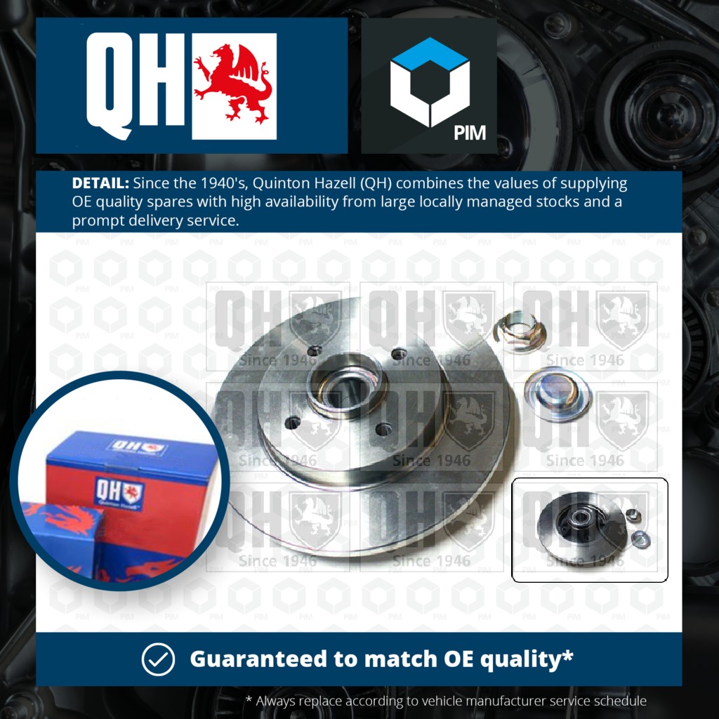 Quinton Hazell 2x Brake Discs Pair Solid Rear BDC5595 [PM861234]