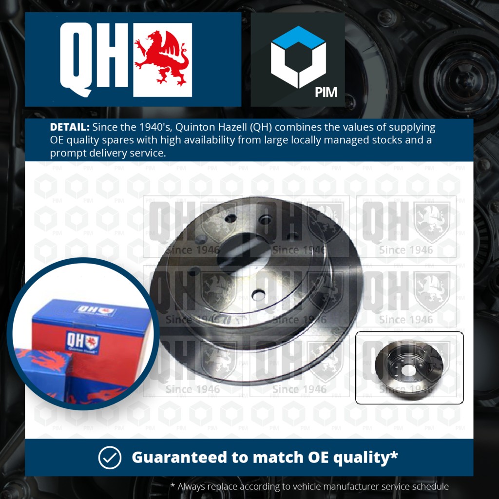 Quinton Hazell 2x Brake Discs Pair Solid Rear BDC5558 [PM861205]