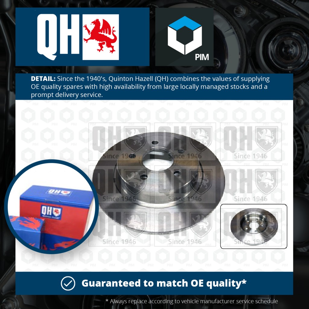 Quinton Hazell 2x Brake Discs Pair Solid Rear BDC5489 [PM861145]