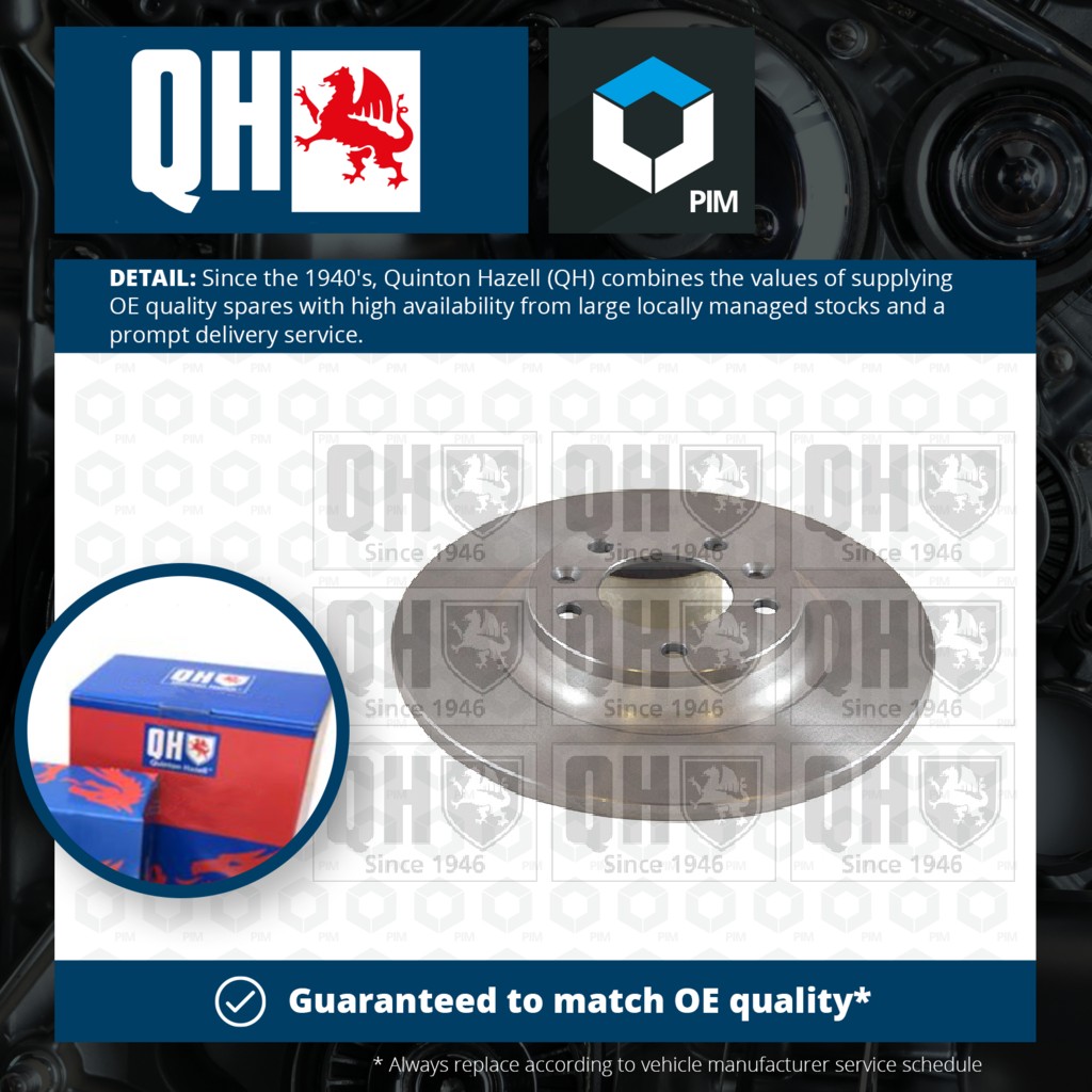 Quinton Hazell 2x Brake Discs Pair Solid Rear BDC5432 [PM861093]