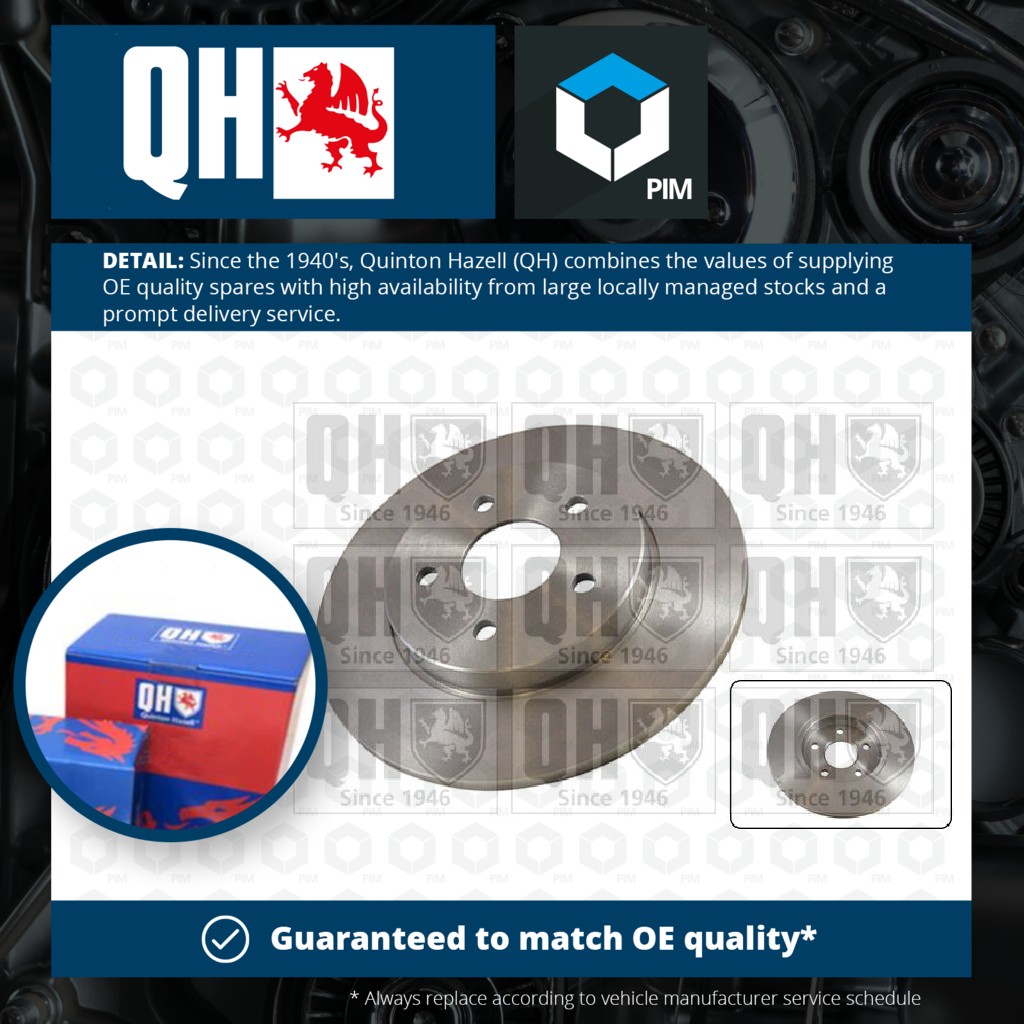 Quinton Hazell 2x Brake Discs Pair Solid Rear BDC5221 [PM860975]