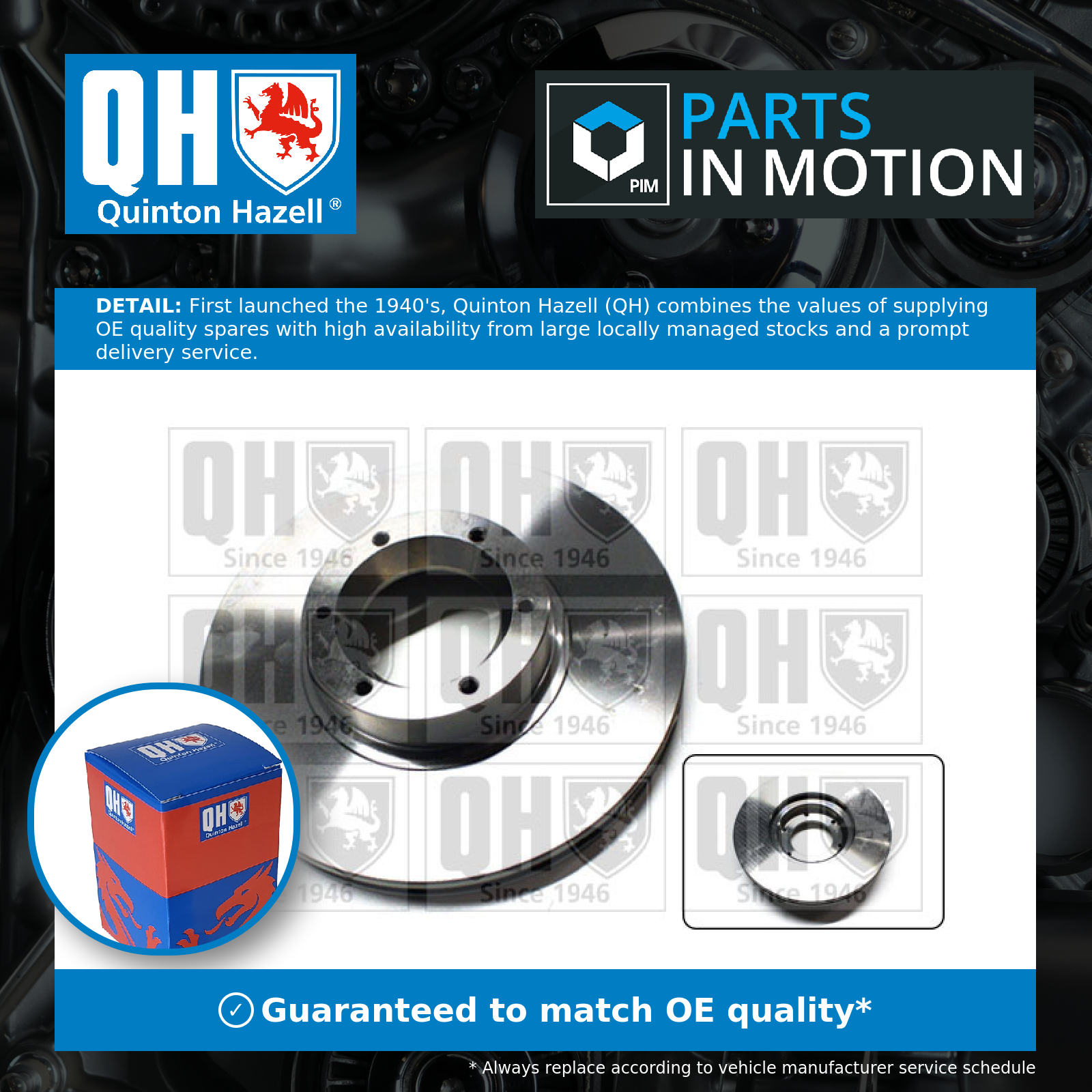 Quinton Hazell 2x Brake Discs Pair Vented Front BDC5163 [PM860942]