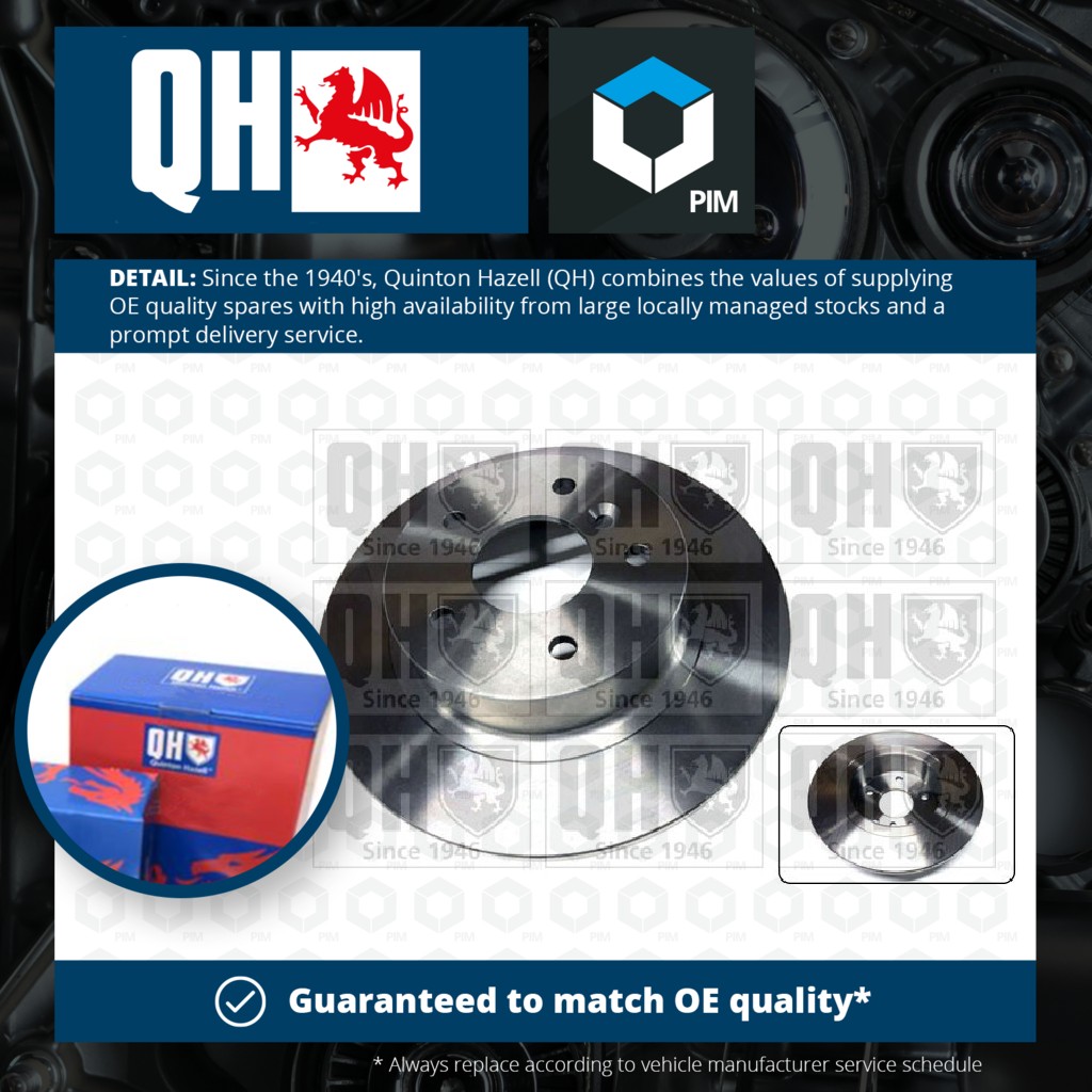 Quinton Hazell 2x Brake Discs Pair Solid Rear BDC4800 [PM860875]