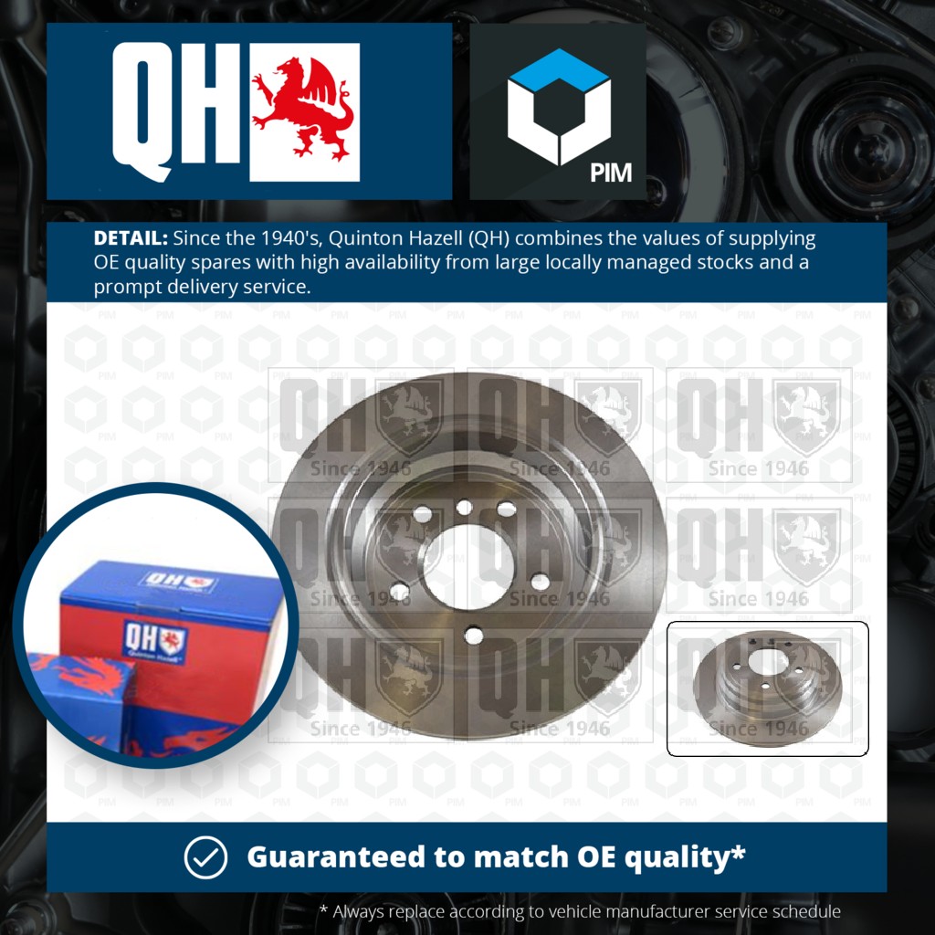 Quinton Hazell 2x Brake Discs Pair Solid Rear BDC4750 [PM860851]