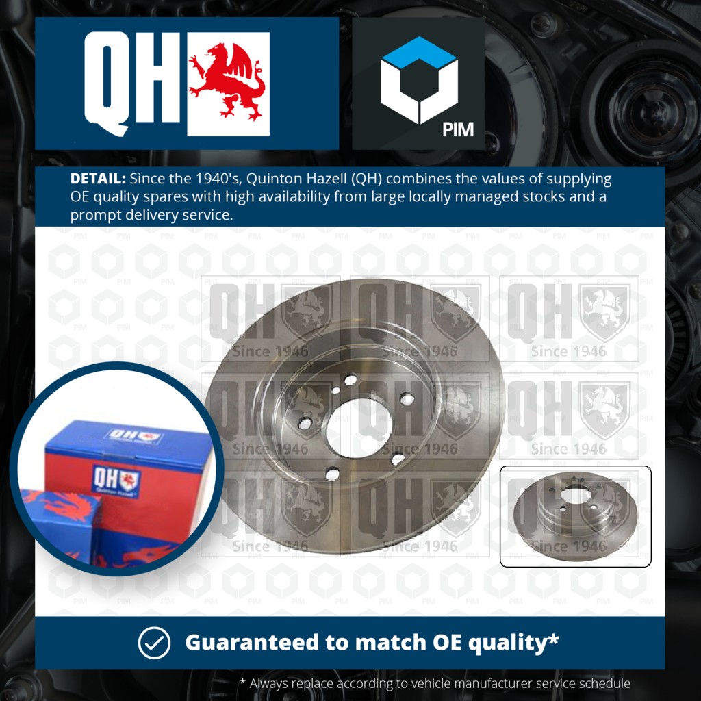 Quinton Hazell 2x Brake Discs Pair Solid Rear BDC4541 [PM860783]