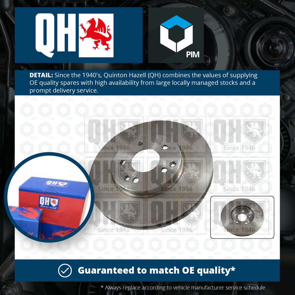 Quinton Hazell 2x Brake Discs Pair Vented Front BDC4540 [PM860782]
