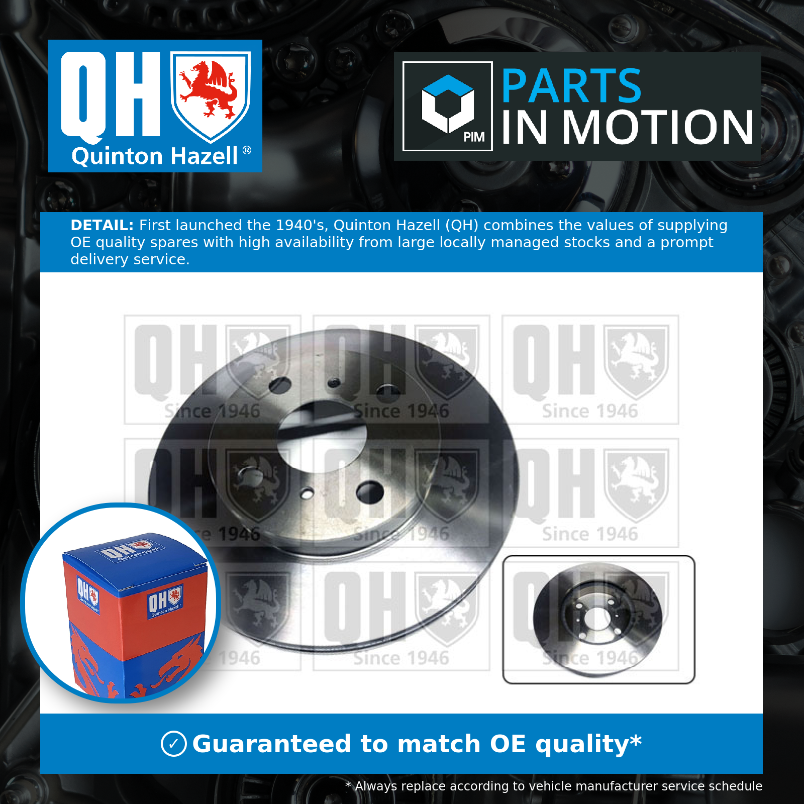 Quinton Hazell 2x Brake Discs Pair Vented Front BDC4415 [PM860765]