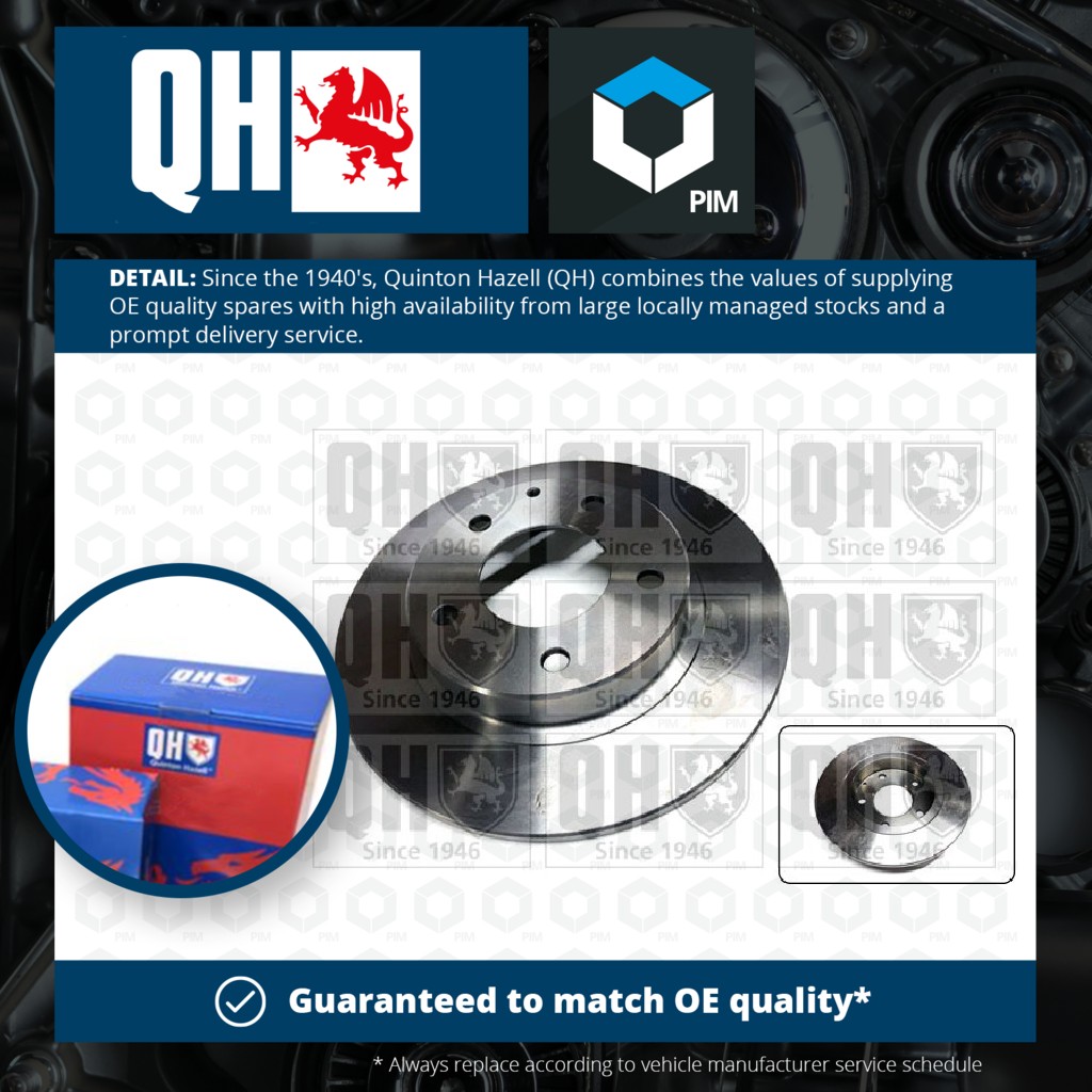Quinton Hazell 2x Brake Discs Pair Solid Rear BDC3959 [PM860733]