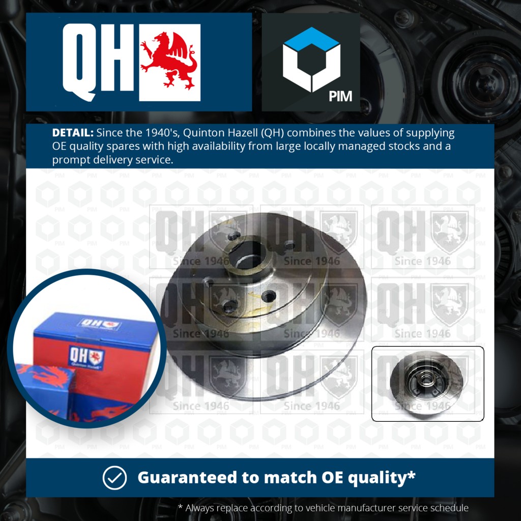 Quinton Hazell 2x Brake Discs Pair Solid Rear BDC3681 [PM860656]