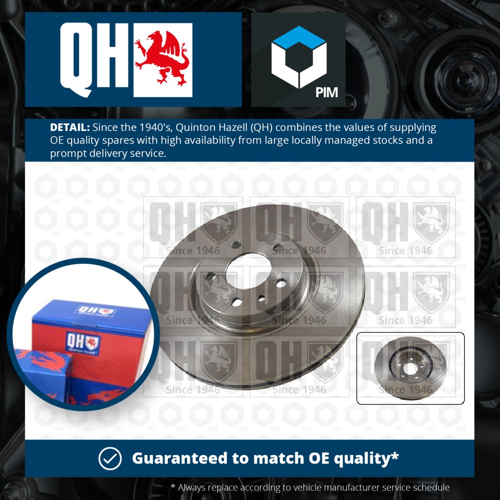Quinton Hazell 2x Brake Discs Pair Vented Front BDC3503 [PM860611]