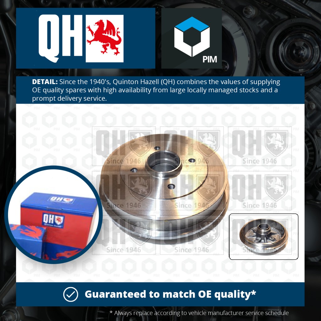 Quinton Hazell Brake Drum Rear BDR458 [PM852123]