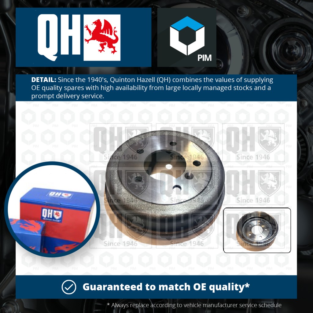 Quinton Hazell Brake Drum Rear BDR256 [PM852102]