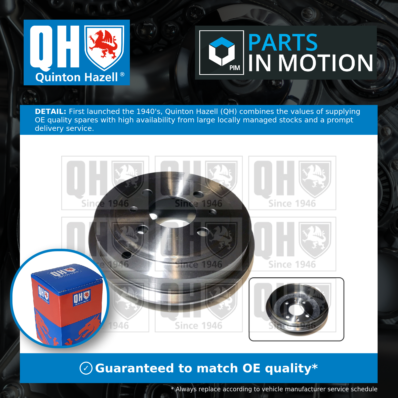 Quinton Hazell Brake Drum Rear BDR228 [PM852096]