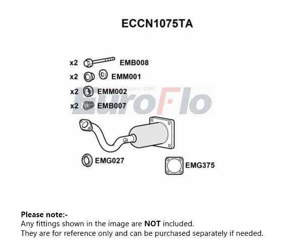 EuroFlo Catalytic Converter Type Approved ECCN1075TA [PM1687731]