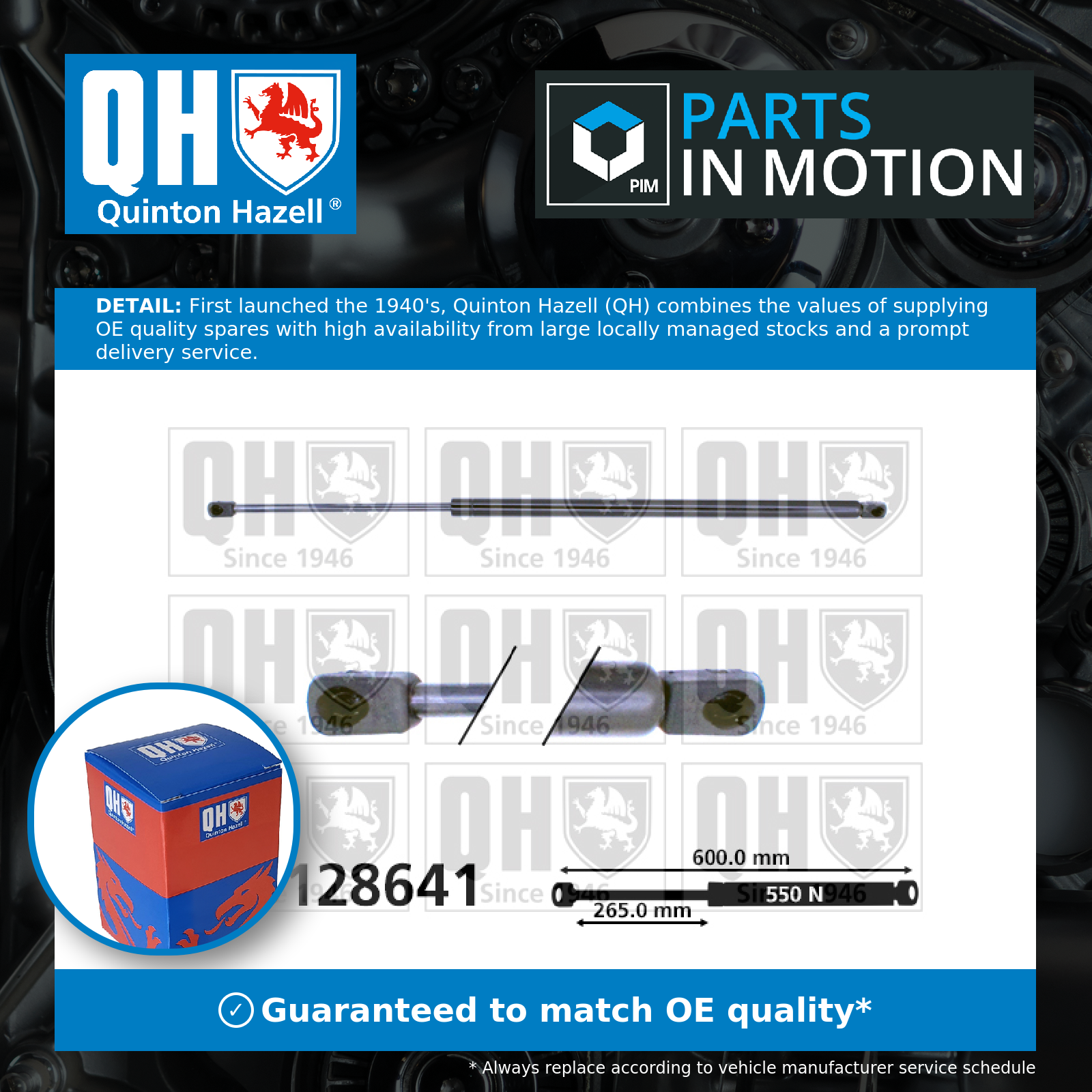 Quinton Hazell Boot Gas Strut QTS128641 [PM851564]