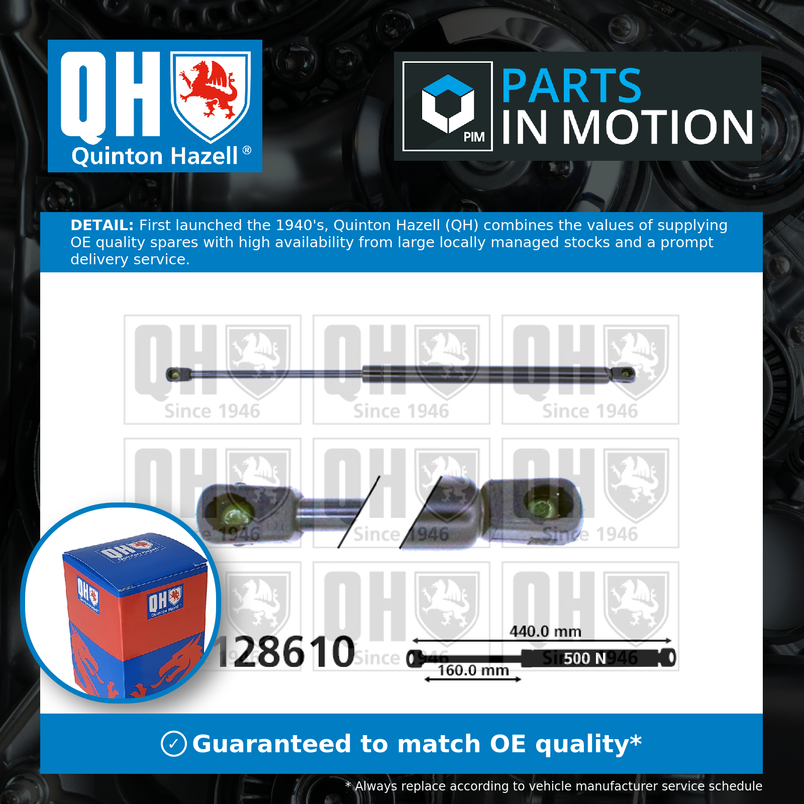 Quinton Hazell Boot Gas Strut QTS128610 [PM851548]