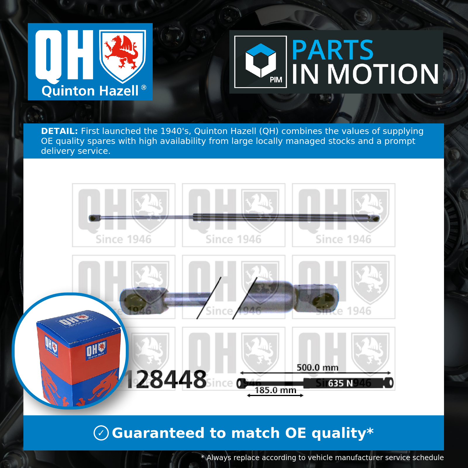 Quinton Hazell Boot Gas Strut QTS128448 [PM851456]
