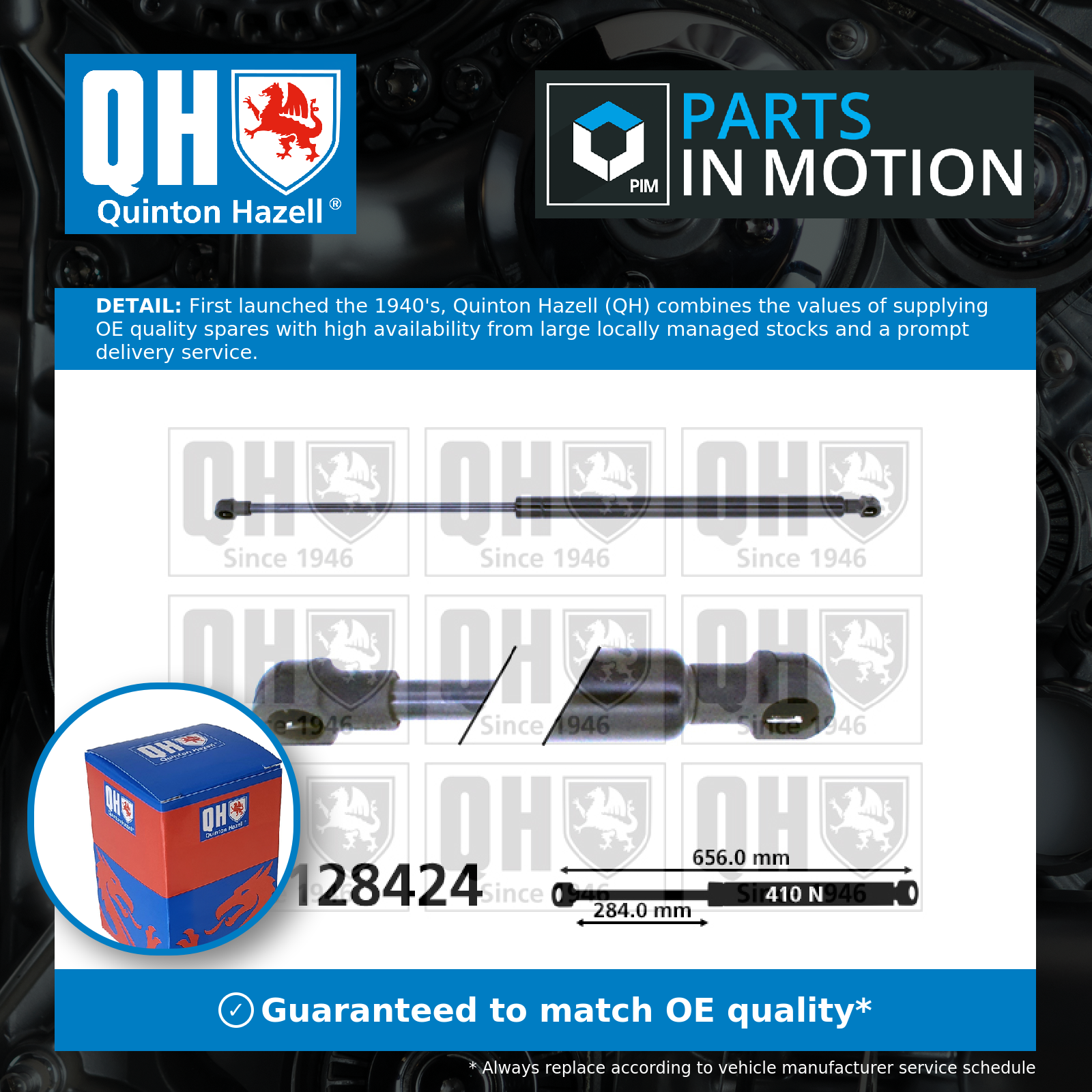 Quinton Hazell Boot Gas Strut QTS128424 [PM851437]