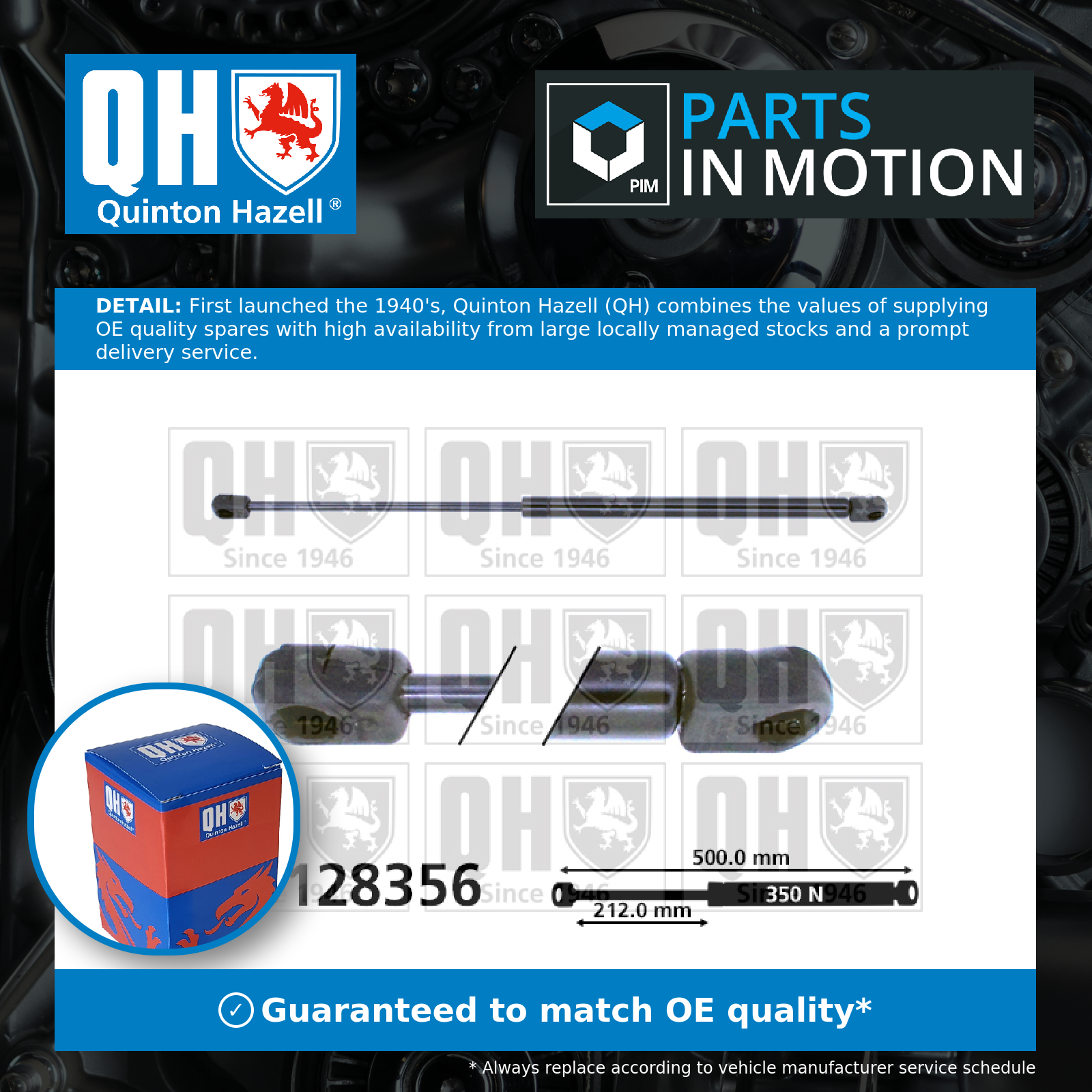 Quinton Hazell Boot Gas Strut QTS128356 [PM851383]