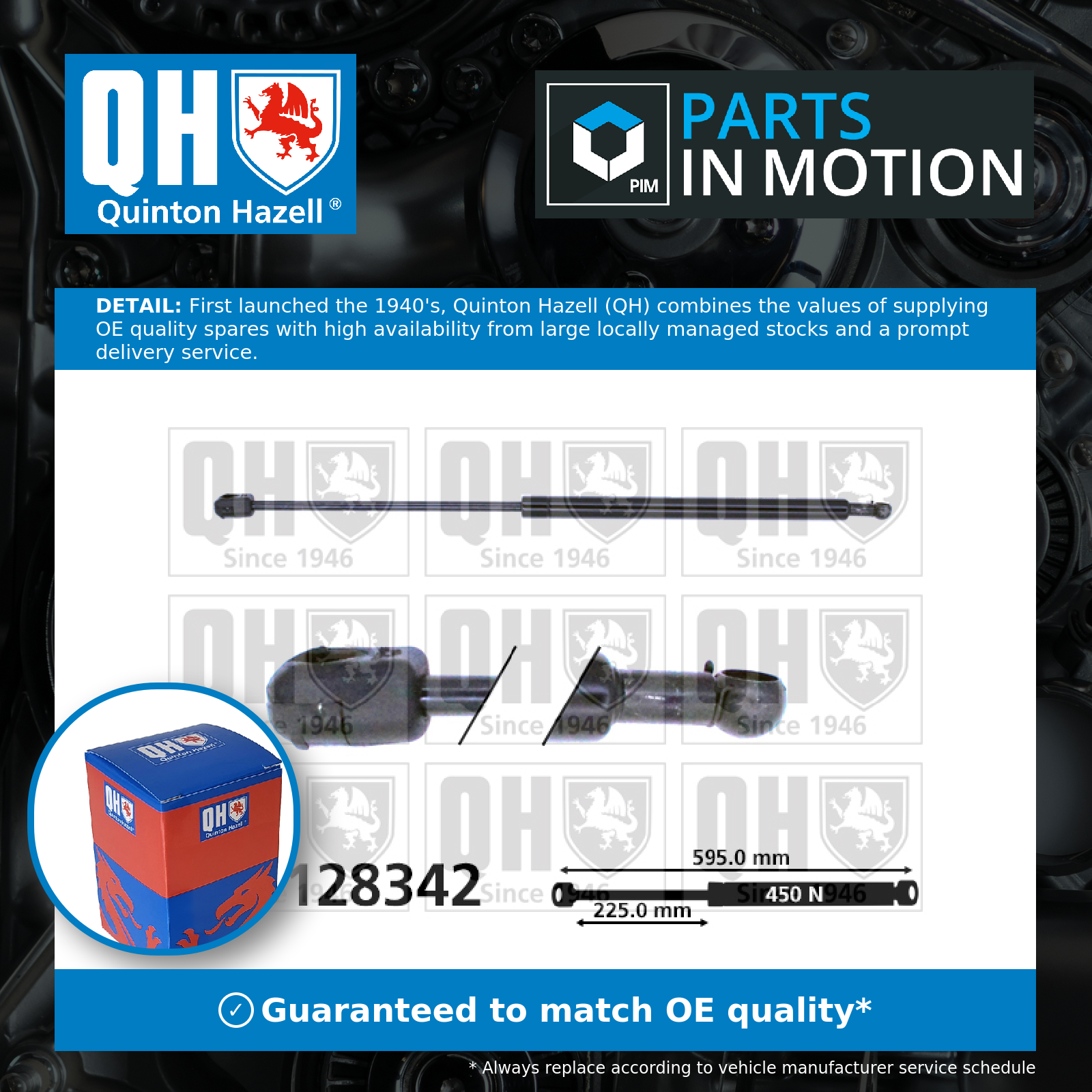 Quinton Hazell Boot Gas Strut Right QTS128342 [PM851373]