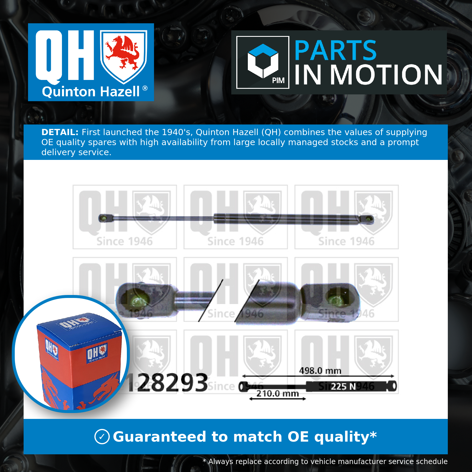 Quinton Hazell Boot Gas Strut QTS128293 [PM851350]