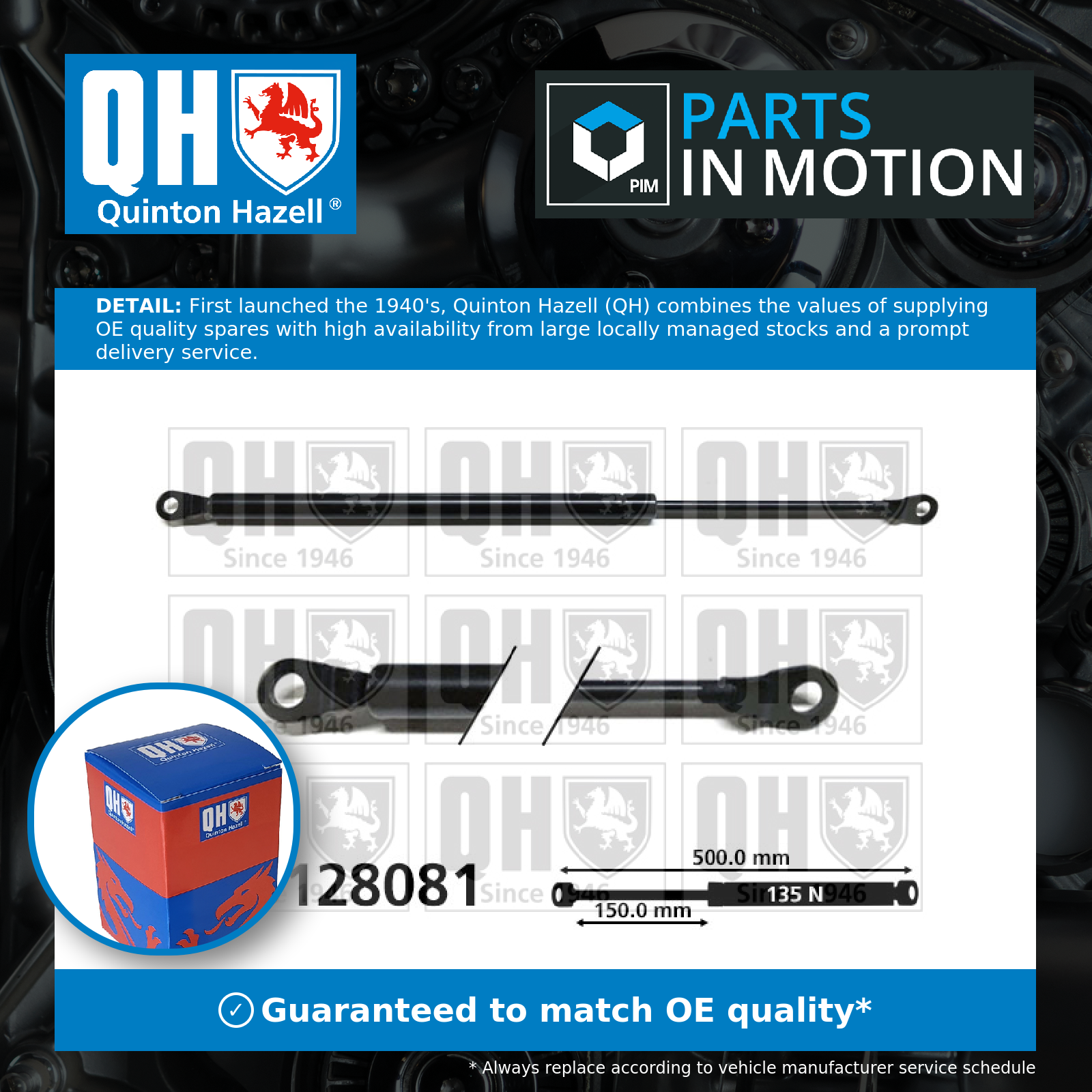 Quinton Hazell Boot Gas Strut Left QTS128081 [PM851280]