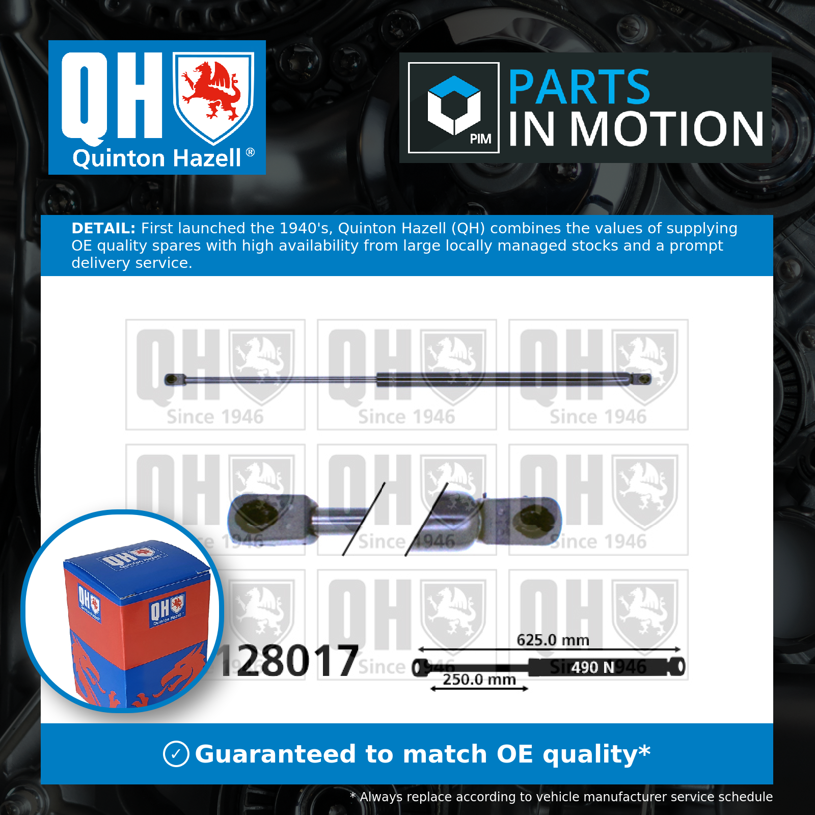Quinton Hazell Boot Gas Strut QTS128017 [PM851252]