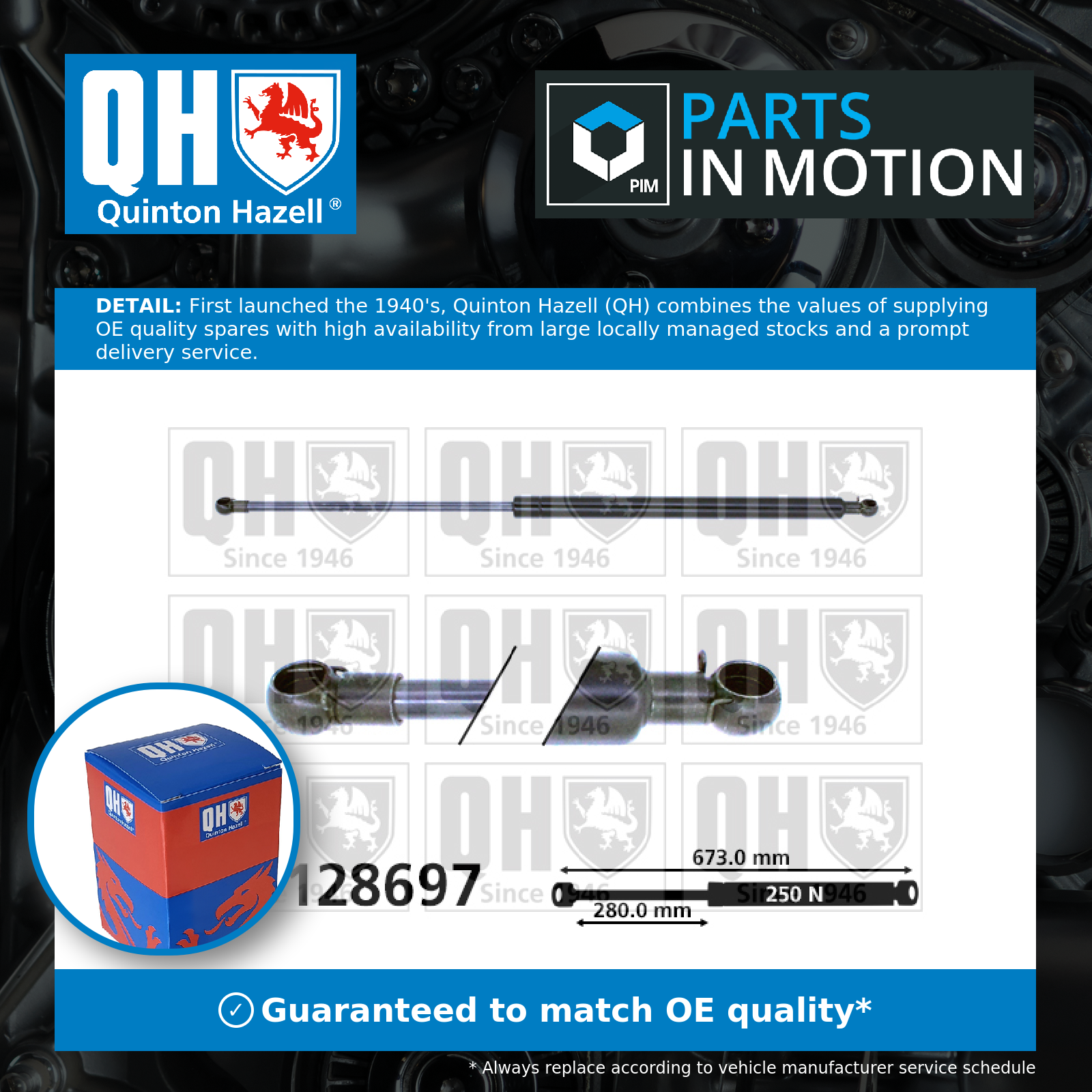 Quinton Hazell Bonnet Gas Strut QTS128697 [PM851188]