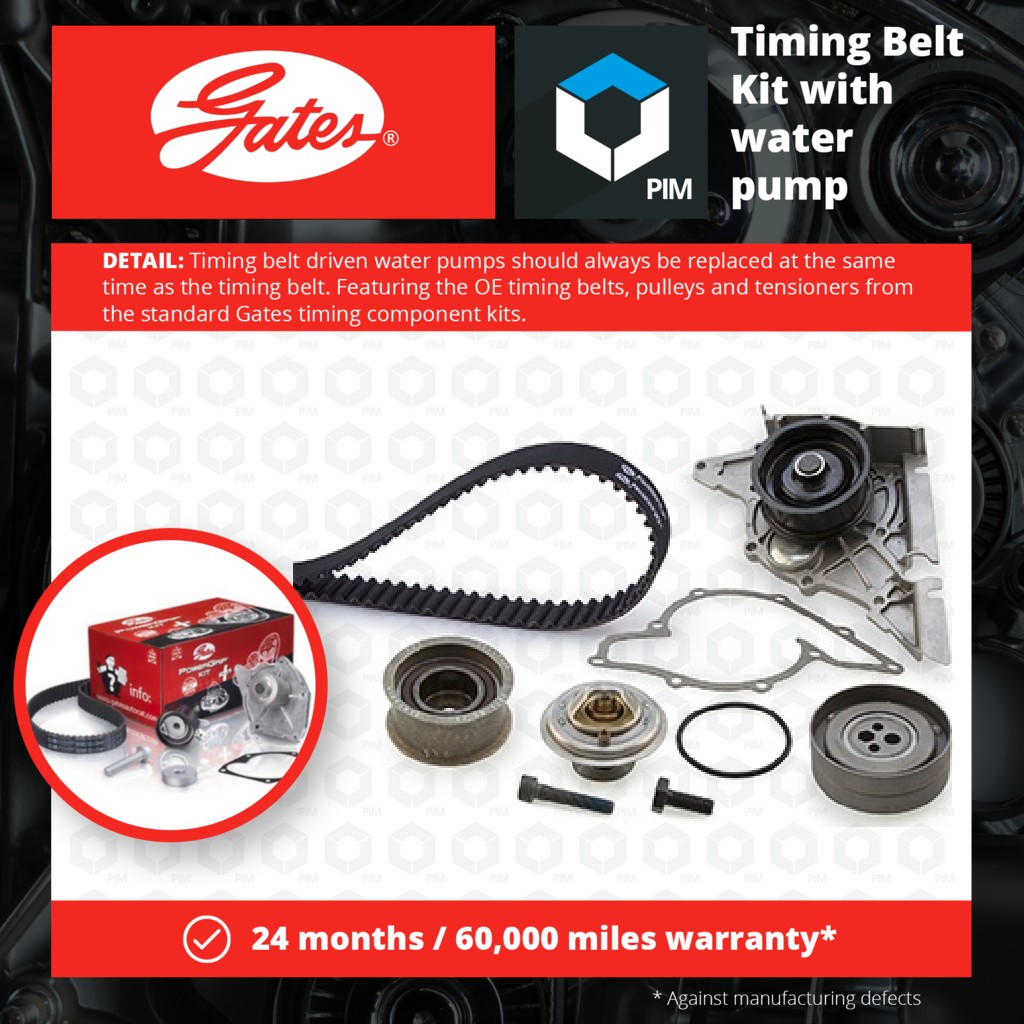 Gates Timing Belt & Water Pump Kit KP2TH15344XS [PM840623]